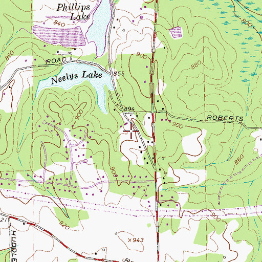 Topographic Map of Fayetteville Christian Academy, GA