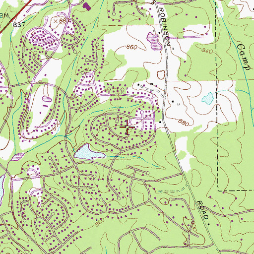 Topographic Map of Fernwood, GA