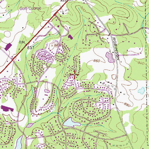 Topographic Map of Fetlock Meadows, GA