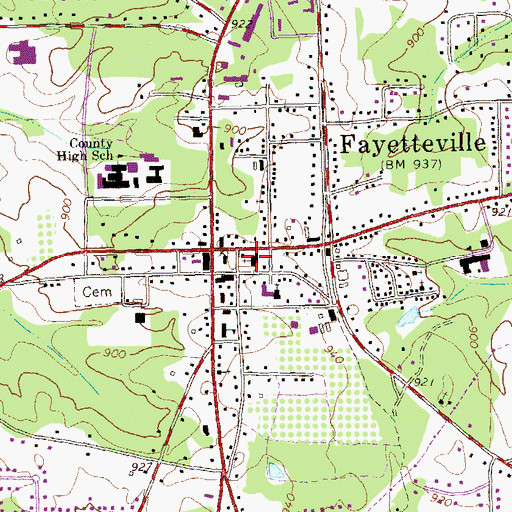 Topographic Map of First United Methodist Church, GA