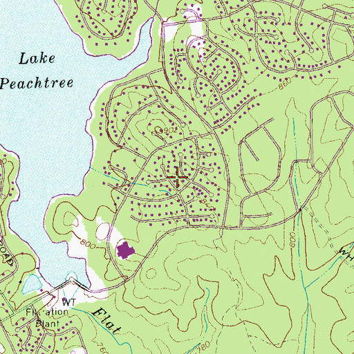 Topographic Map of Fishers Bank, GA