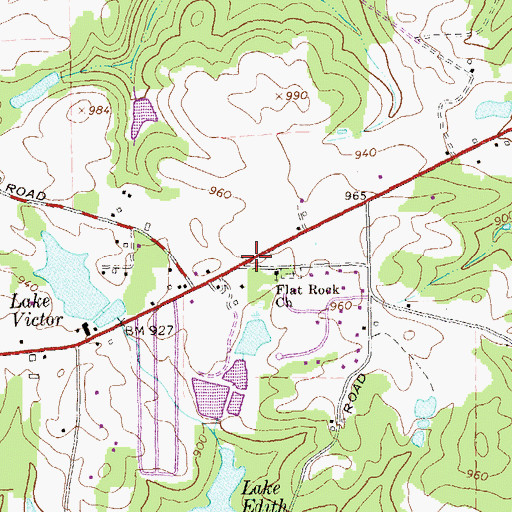 Topographic Map of Flat Rock School (historical), GA