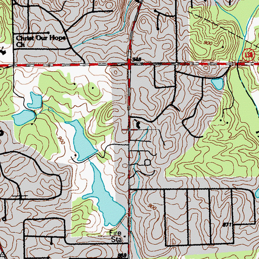 Topographic Map of Freewill Church, GA
