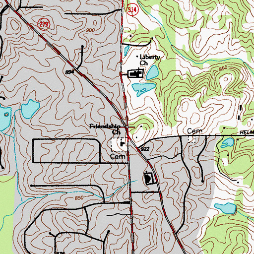 Topographic Map of Friendship, GA