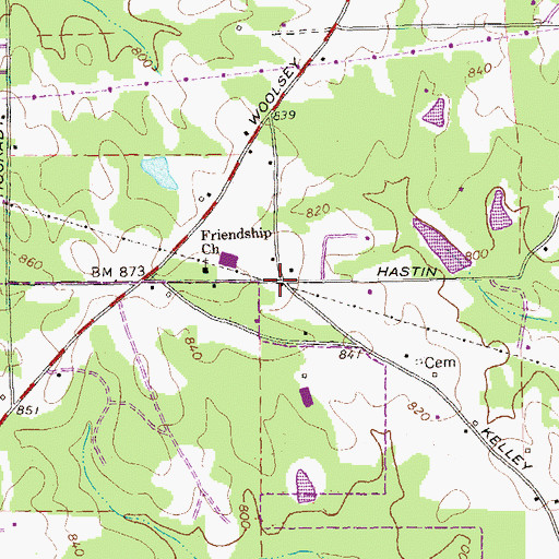 Topographic Map of Friendship, GA