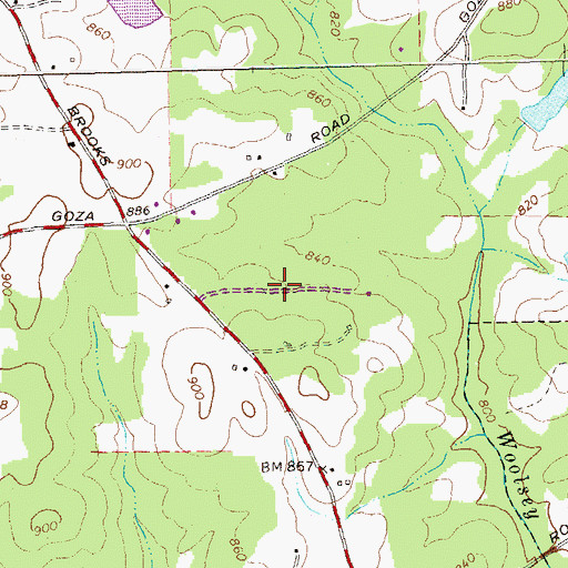 Topographic Map of Gantt Acres, GA