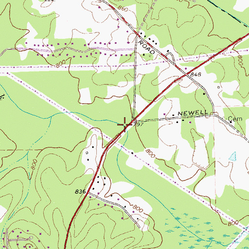 Topographic Map of Gilbert Bridge, GA