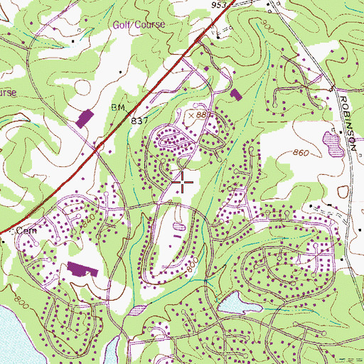 Topographic Map of Glenloch Recreation Center, GA