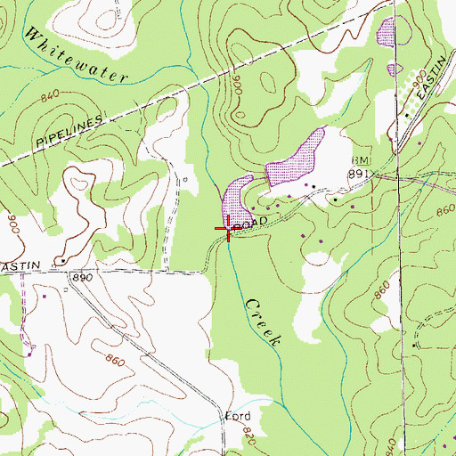 Topographic Map of Graves Bridge, GA