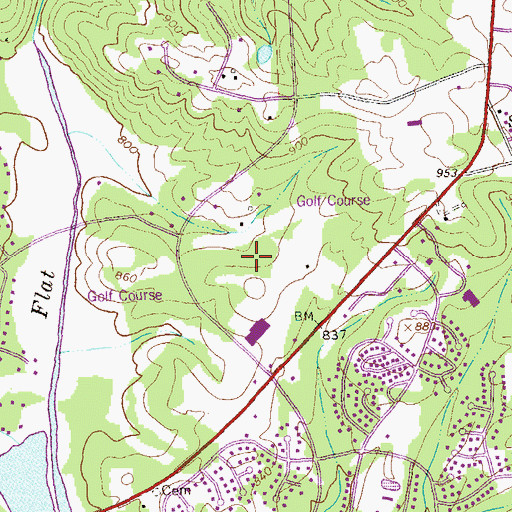 Topographic Map of Greensway, GA