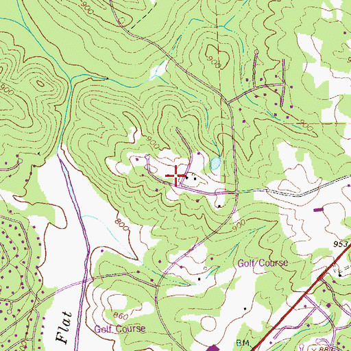 Topographic Map of Greers Mountain, GA