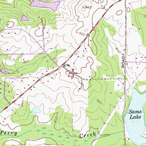 Topographic Map of Gregory Estates, GA