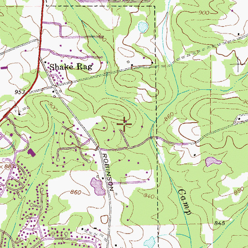 Topographic Map of Groveland, GA