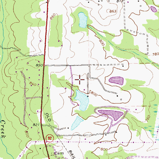 Topographic Map of Gypsy Woods, GA