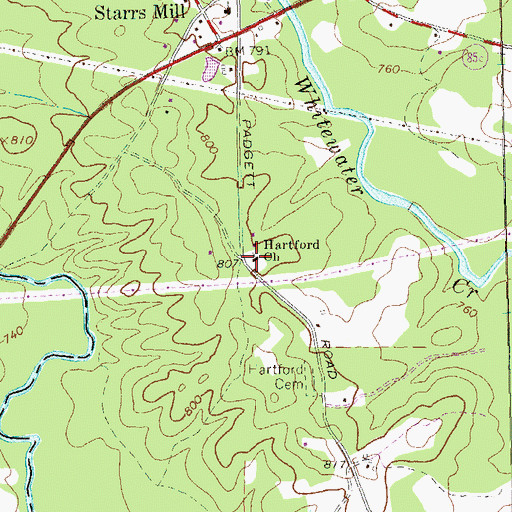 Topographic Map of Hartford School (historical), GA