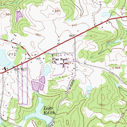 Topographic Map of Heritage Farms, GA