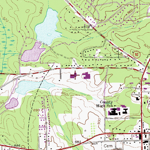 Topographic Map of Hood Avenue Primary School, GA