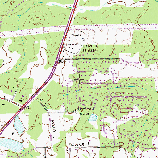 Topographic Map of Huntington Creek, GA