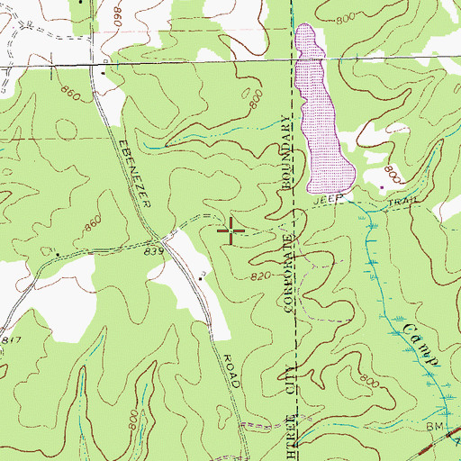 Topographic Map of Huntington Place, GA