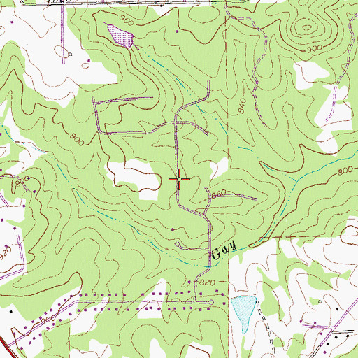 Topographic Map of Huntington South, GA