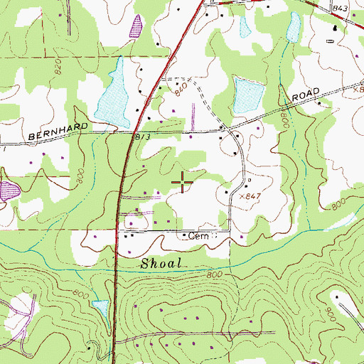 Topographic Map of Jones Hill Estates, GA