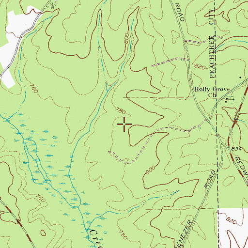 Topographic Map of Kenton Place, GA