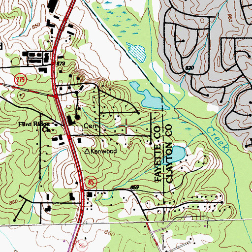 Topographic Map of Kenwood Forest, GA