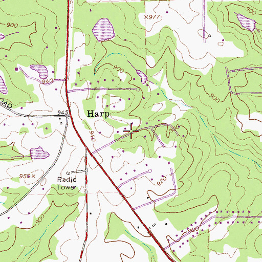 Topographic Map of Keyland Woods, GA