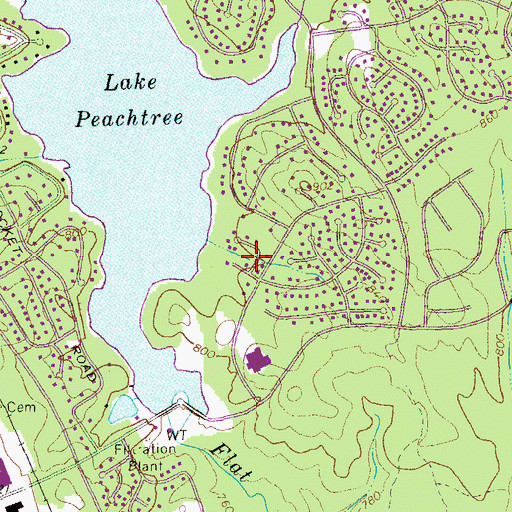 Topographic Map of Lake Forest Cove, GA