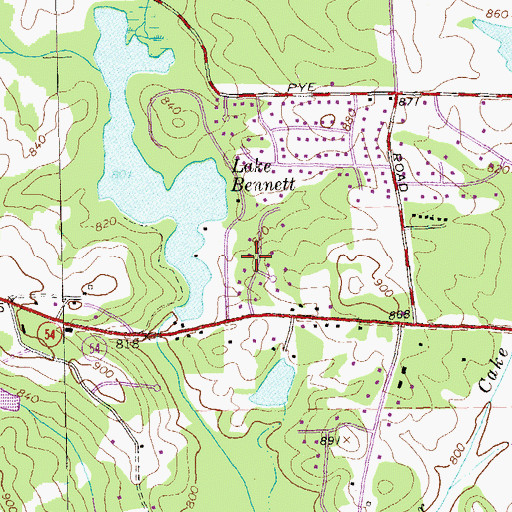 Topographic Map of Lakeview Estates, GA