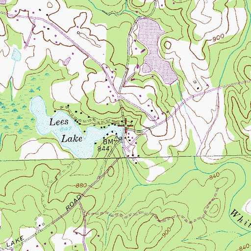 Topographic Map of Lees Mill, GA