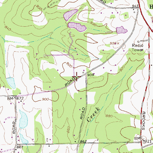 Topographic Map of Little Flock School (historical), GA