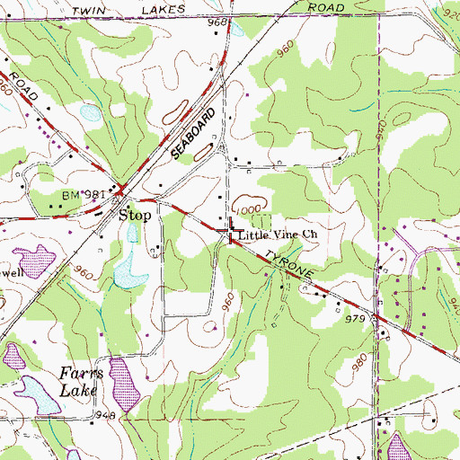 Topographic Map of Little Vine School (historical), GA