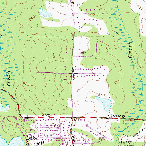 Topographic Map of Marilyn Acres, GA