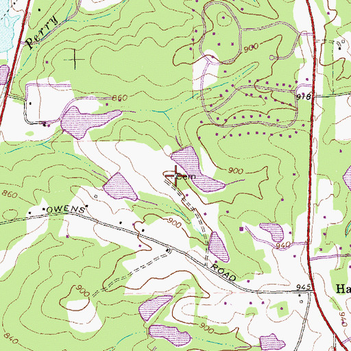 Topographic Map of McBride Cemetery, GA