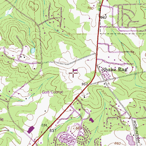 Topographic Map of McIntosh High School, GA