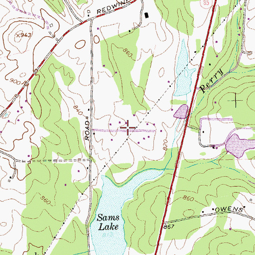 Topographic Map of McIntosh Village, GA