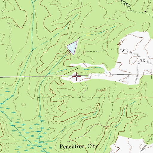 Topographic Map of Meadow Run, GA