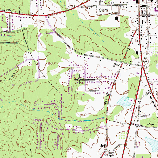 Topographic Map of Medford Manor, GA