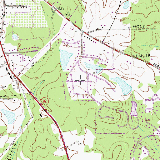 Topographic Map of Mitchell Estates, GA