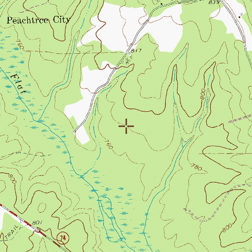 Topographic Map of Morallion Hills, GA