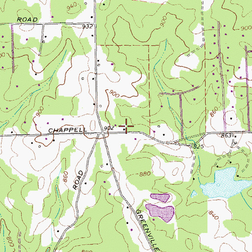 Topographic Map of Mount Springs School (historical), GA