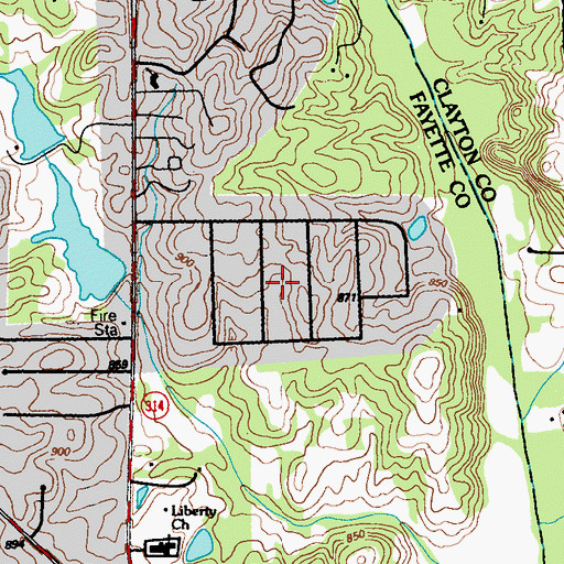 Topographic Map of Newton Plantation, GA