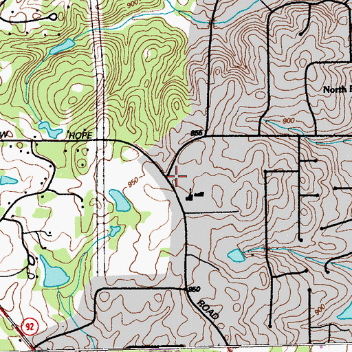 Topographic Map of North Fayette Church, GA