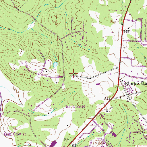 Topographic Map of North Peachtree Estates, GA