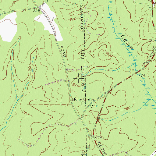 Topographic Map of Oakdale, GA