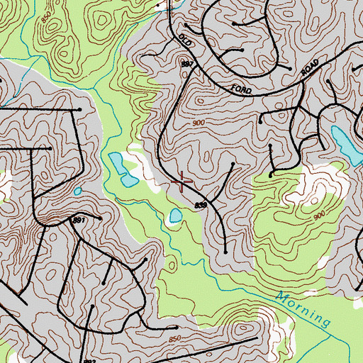 Topographic Map of Old Ford Acres, GA