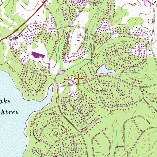 Topographic Map of Overlook, GA