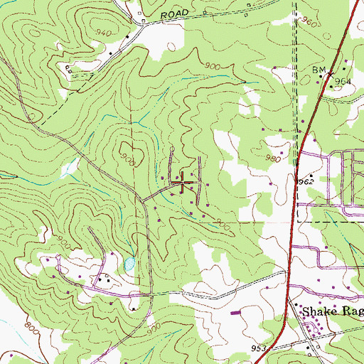 Topographic Map of Parkway Estates, GA