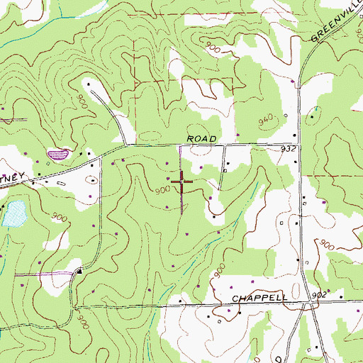 Topographic Map of Porters Ridge, GA